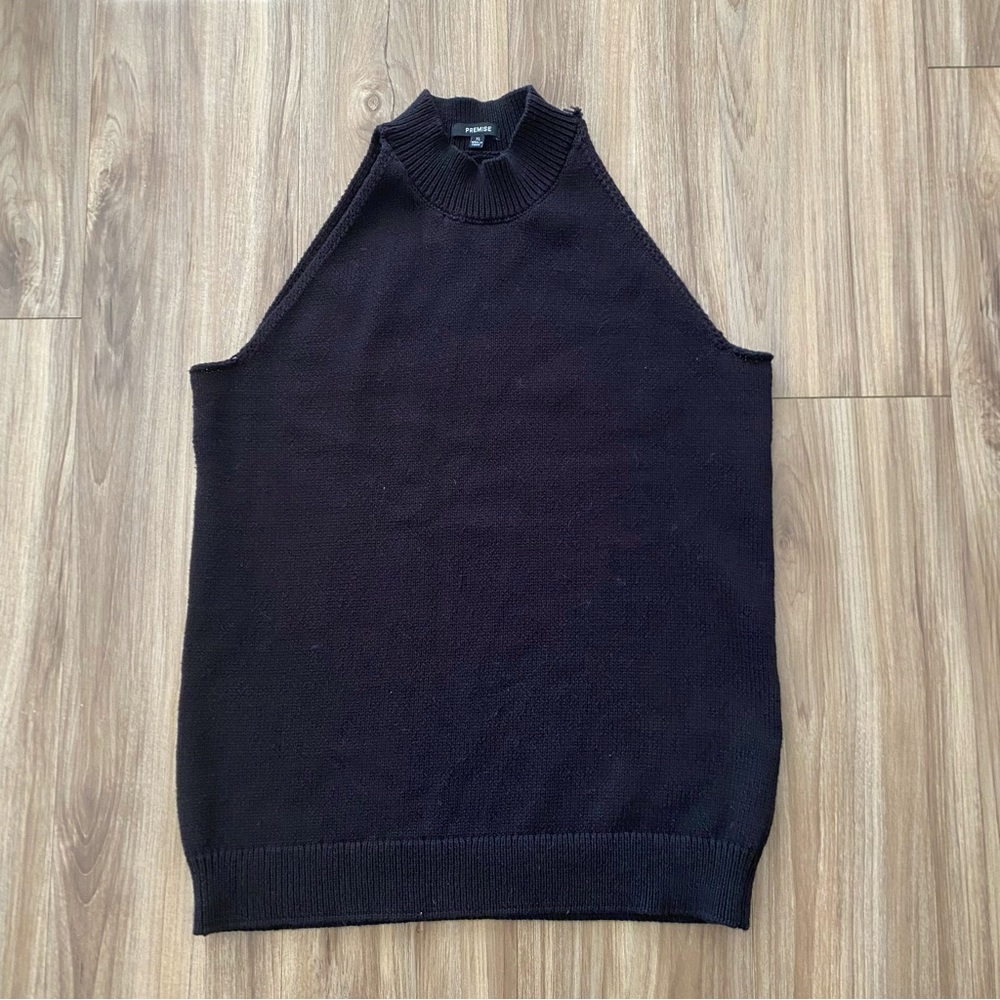 Premise Black Mock Neck Sweater Vest size XL